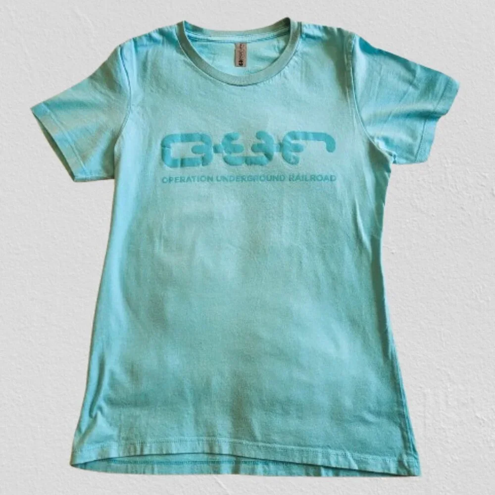 O.U.R. (Operation Underground Railroad) Womens Logo Crew Tee Cancun Blue-MEDIUM - Picture 2 of 8